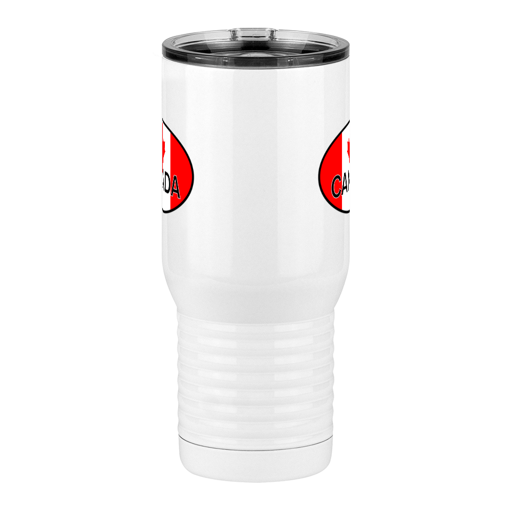 Euro Oval Travel Coffee Mug Tumbler with Handle (20 oz) - Canada - Front View