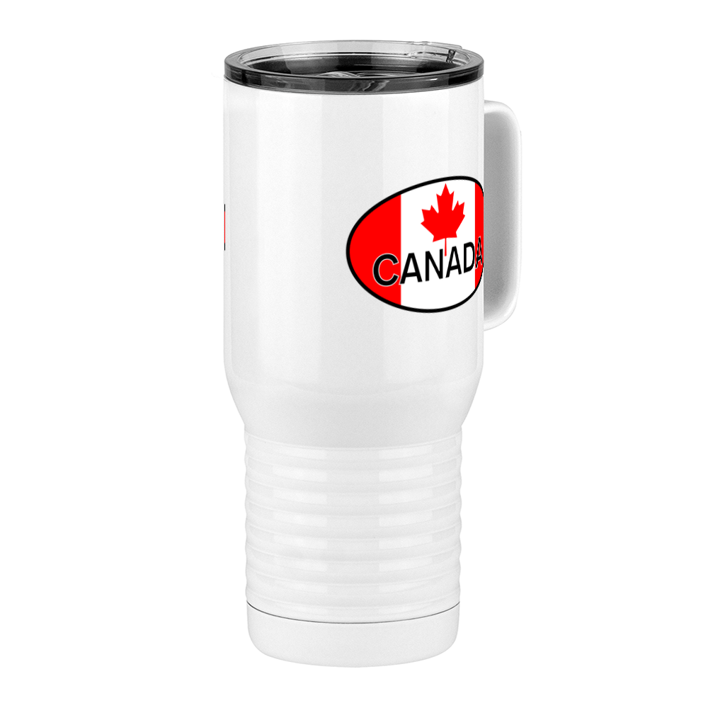 Euro Oval Travel Coffee Mug Tumbler with Handle (20 oz) - Canada - Front Right View