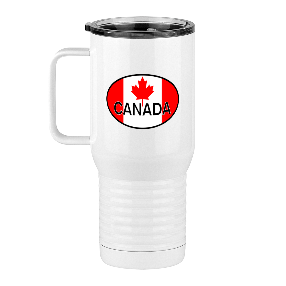 Euro Oval Travel Coffee Mug Tumbler with Handle (20 oz) - Canada - Left View