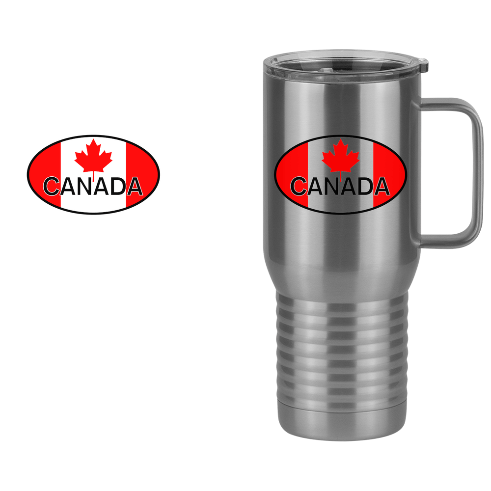 Euro Oval Travel Coffee Mug Tumbler with Handle (20 oz) - Canada - Design View
