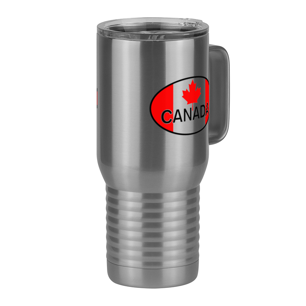 Euro Oval Travel Coffee Mug Tumbler with Handle (20 oz) - Canada - Front Right View