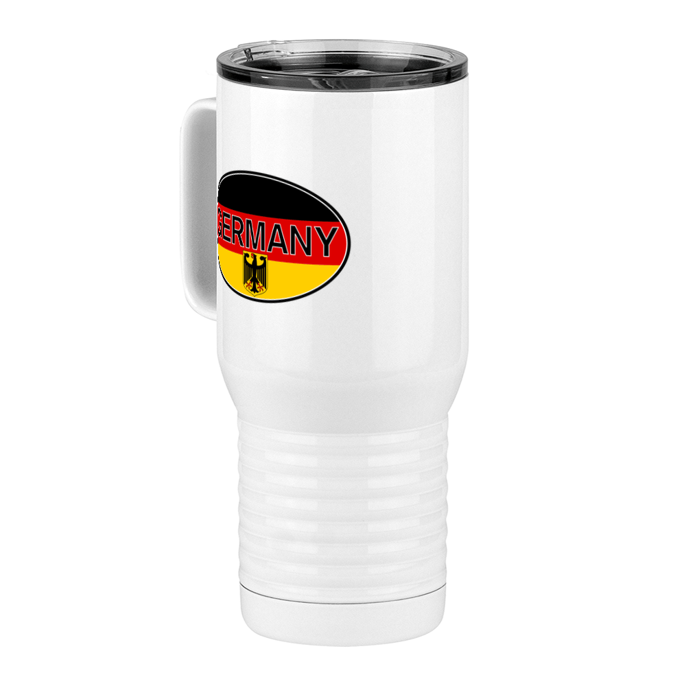 Euro Oval Travel Coffee Mug Tumbler with Handle (20 oz) - Germany - Front Left View