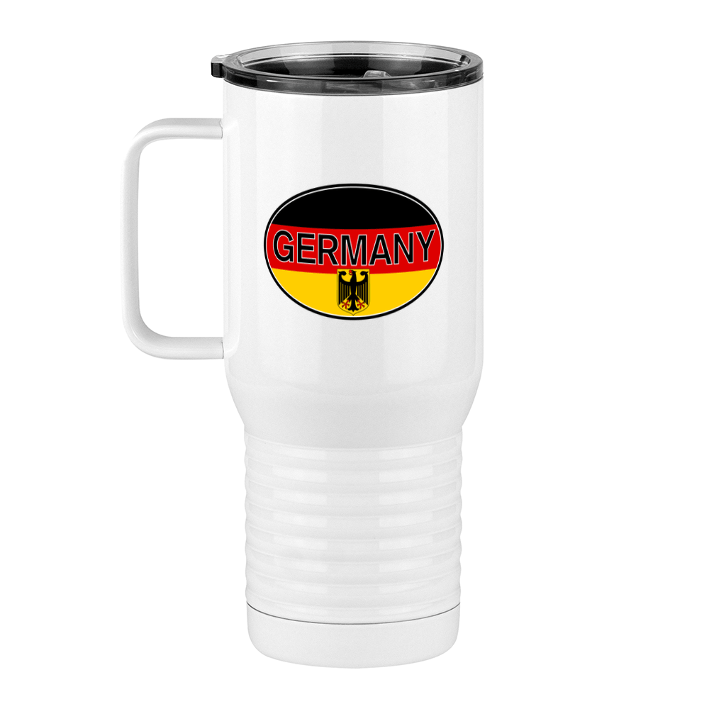 Euro Oval Travel Coffee Mug Tumbler with Handle (20 oz) - Germany - Left View