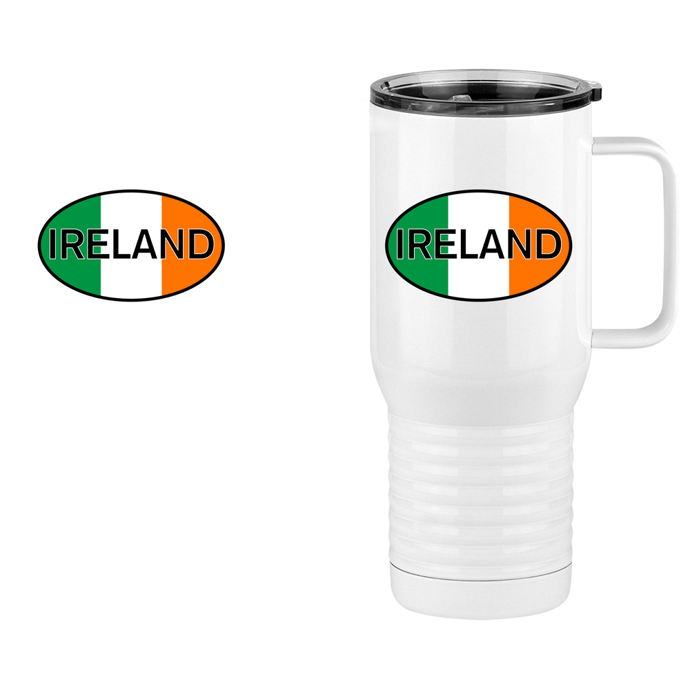Euro Oval Travel Coffee Mug Tumbler with Handle (20 oz) - Ireland - Design View