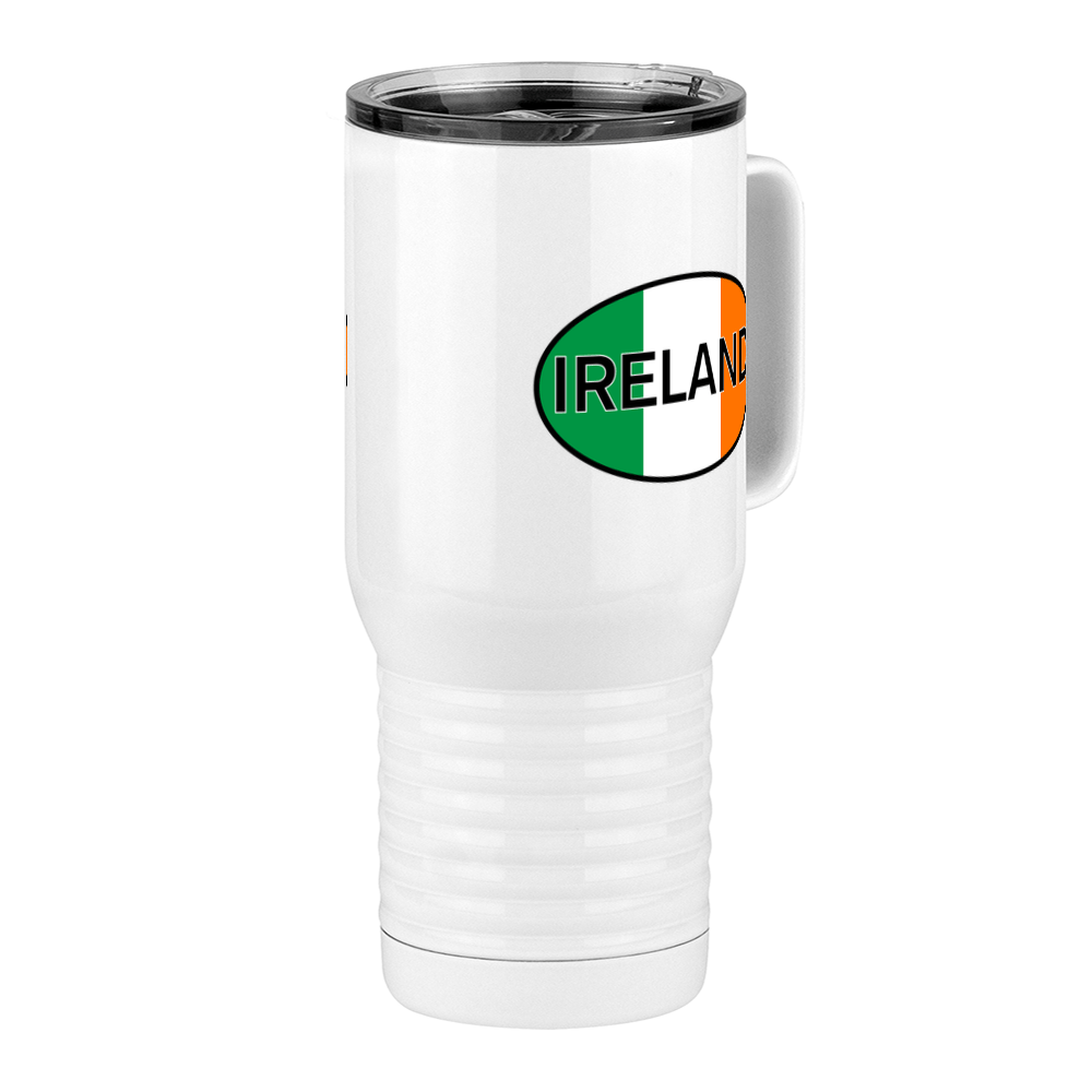 Euro Oval Travel Coffee Mug Tumbler with Handle (20 oz) - Ireland - Front Right View