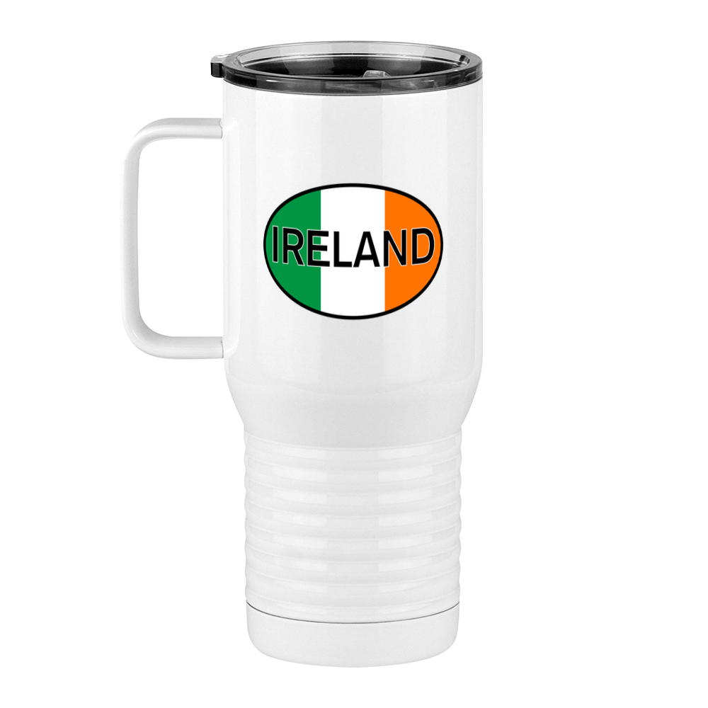 Euro Oval Travel Coffee Mug Tumbler with Handle (20 oz) - Ireland - Left View