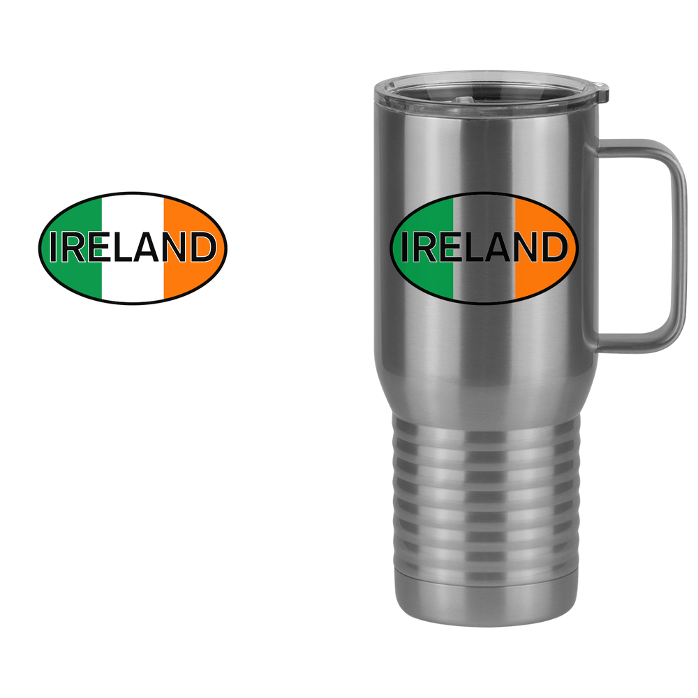 Euro Oval Travel Coffee Mug Tumbler with Handle (20 oz) - Ireland - Design View