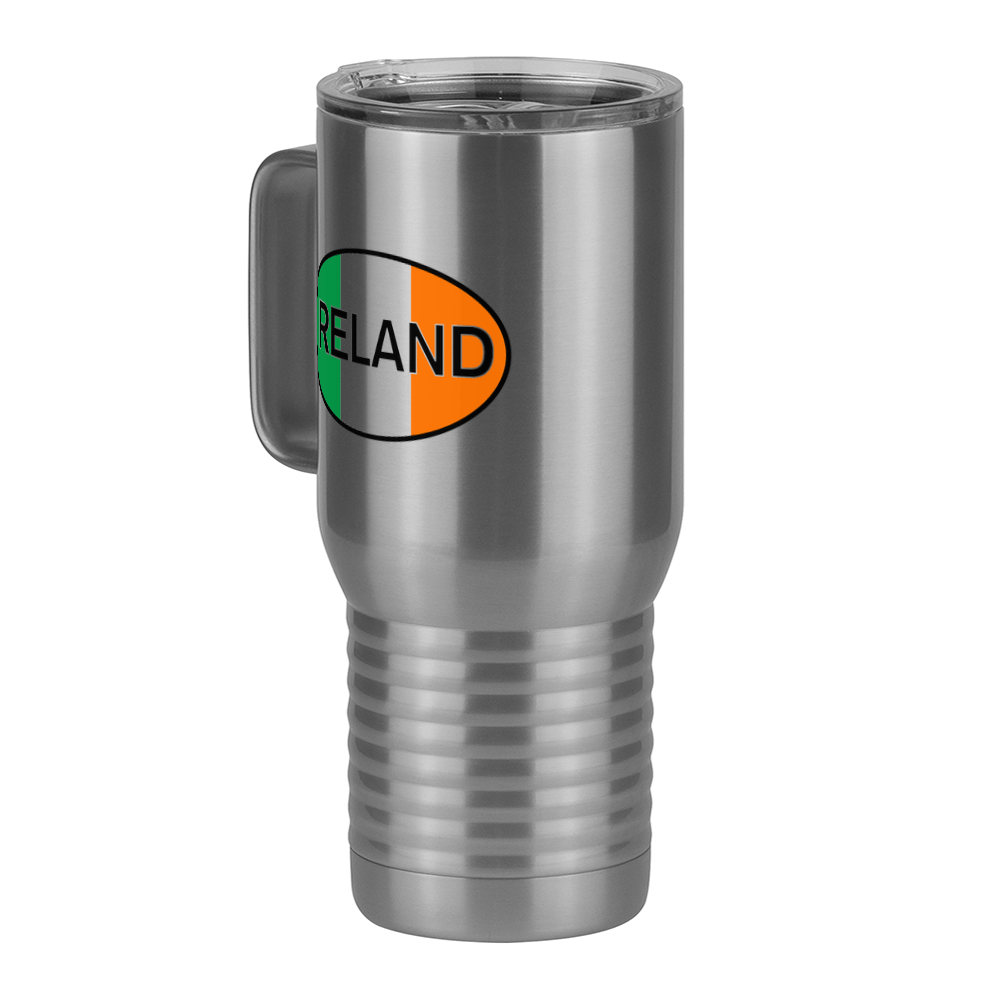 Euro Oval Travel Coffee Mug Tumbler with Handle (20 oz) - Ireland - Front Left View