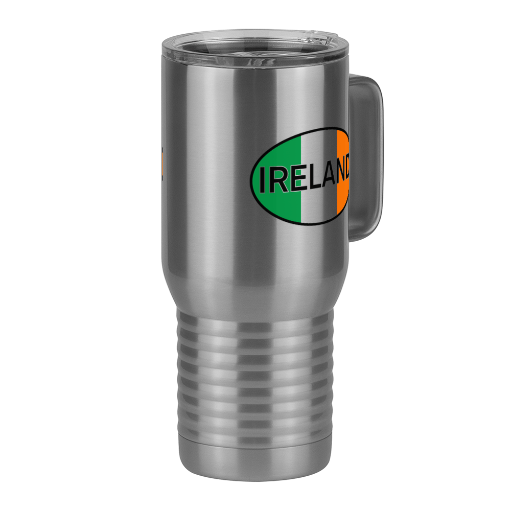 Euro Oval Travel Coffee Mug Tumbler with Handle (20 oz) - Ireland - Front Right View