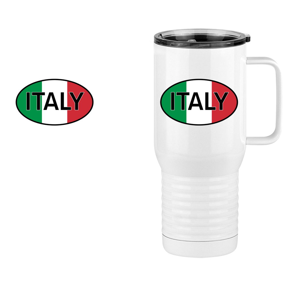 Euro Oval Travel Coffee Mug Tumbler with Handle (20 oz) - Italy - Design View