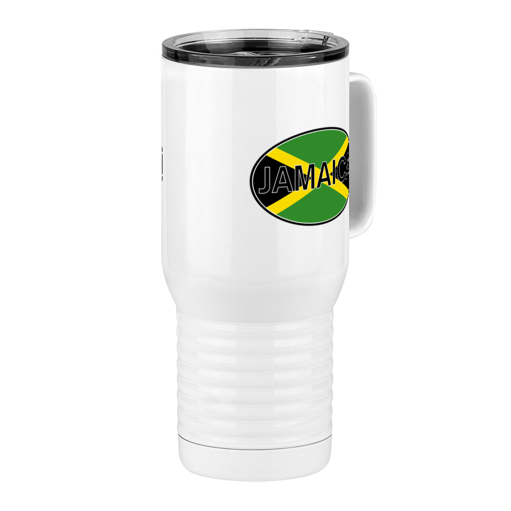 Euro Oval Travel Coffee Mug Tumbler with Handle (20 oz) - Jamaica - Front Right View