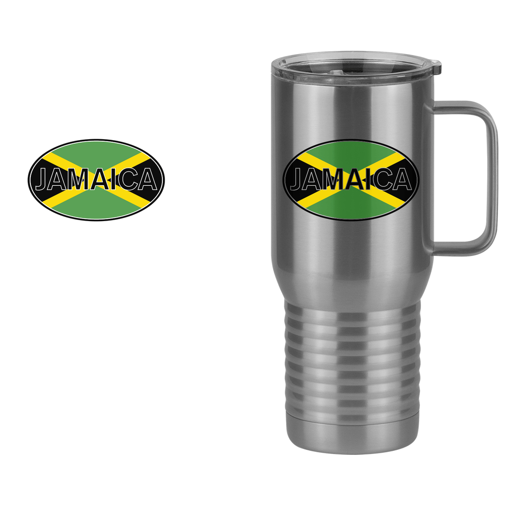 Euro Oval Travel Coffee Mug Tumbler with Handle (20 oz) - Jamaica - Design View