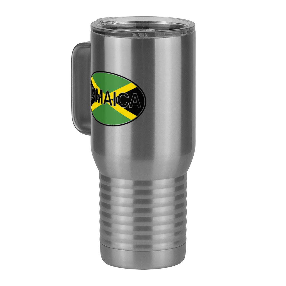Euro Oval Travel Coffee Mug Tumbler with Handle (20 oz) - Jamaica - Front Left View