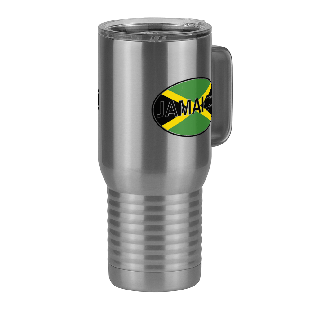 Euro Oval Travel Coffee Mug Tumbler with Handle (20 oz) - Jamaica - Front Right View