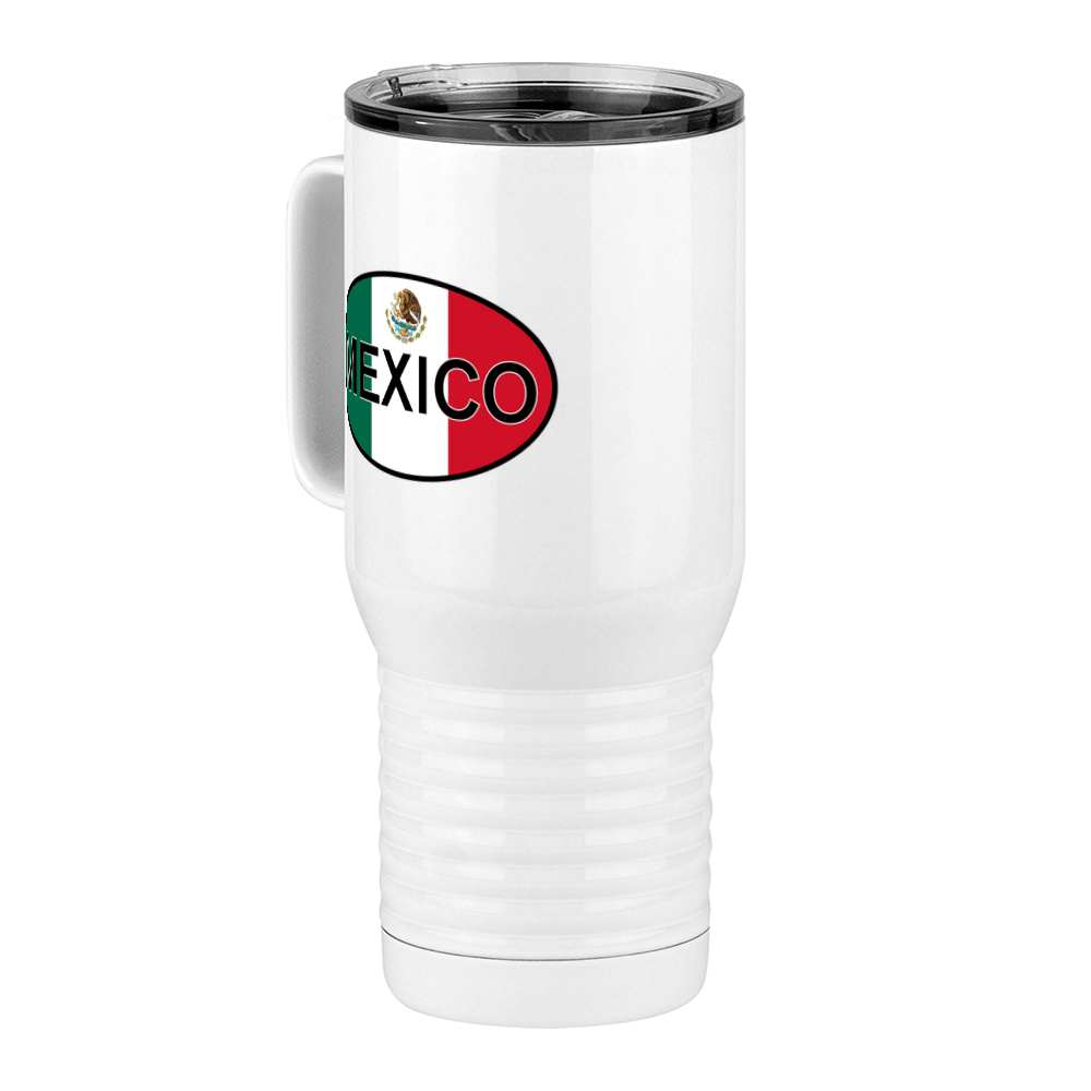 Euro Oval Travel Coffee Mug Tumbler with Handle (20 oz) - Mexico - Front Left View