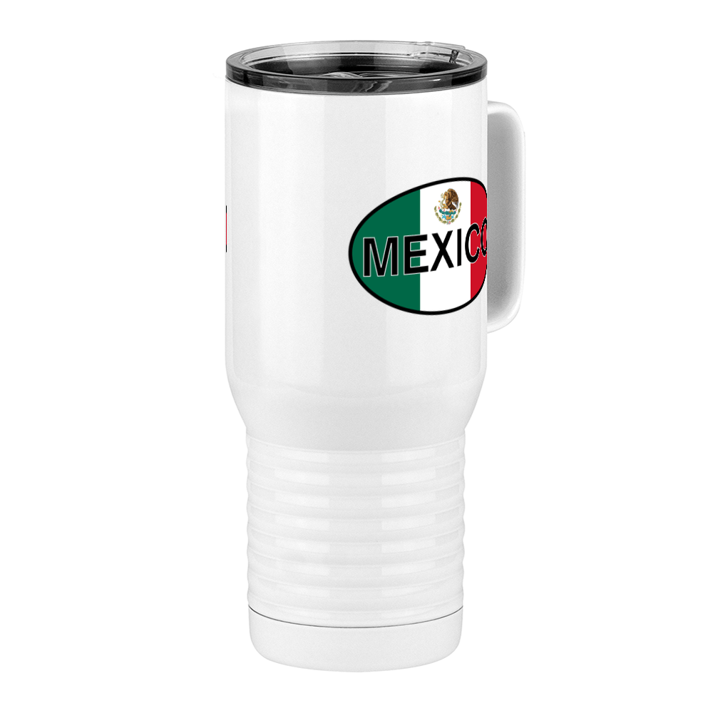 Euro Oval Travel Coffee Mug Tumbler with Handle (20 oz) - Mexico - Front Right View