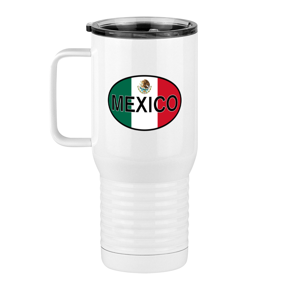 Euro Oval Travel Coffee Mug Tumbler with Handle (20 oz) - Mexico - Left View