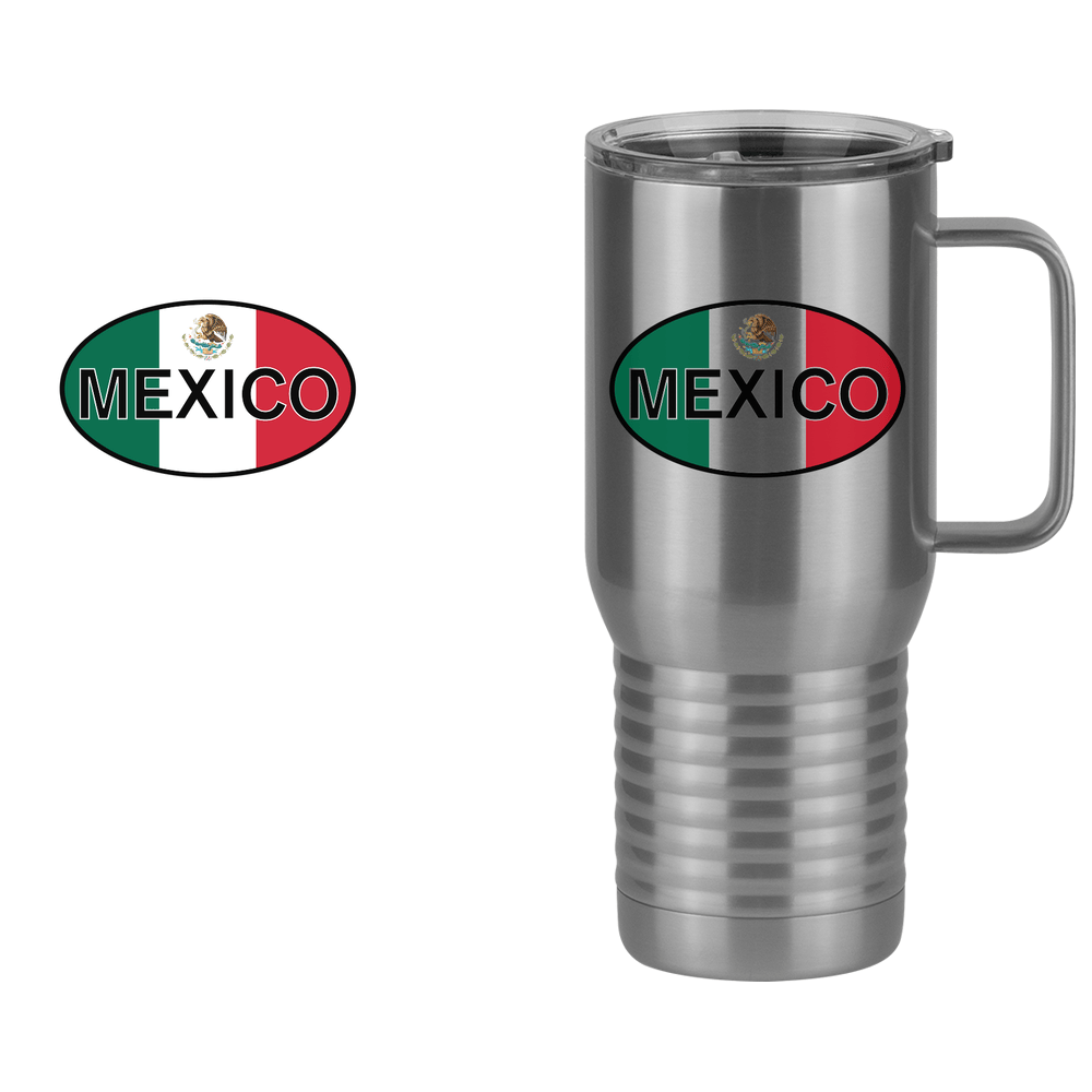 Euro Oval Travel Coffee Mug Tumbler with Handle (20 oz) - Mexico - Design View