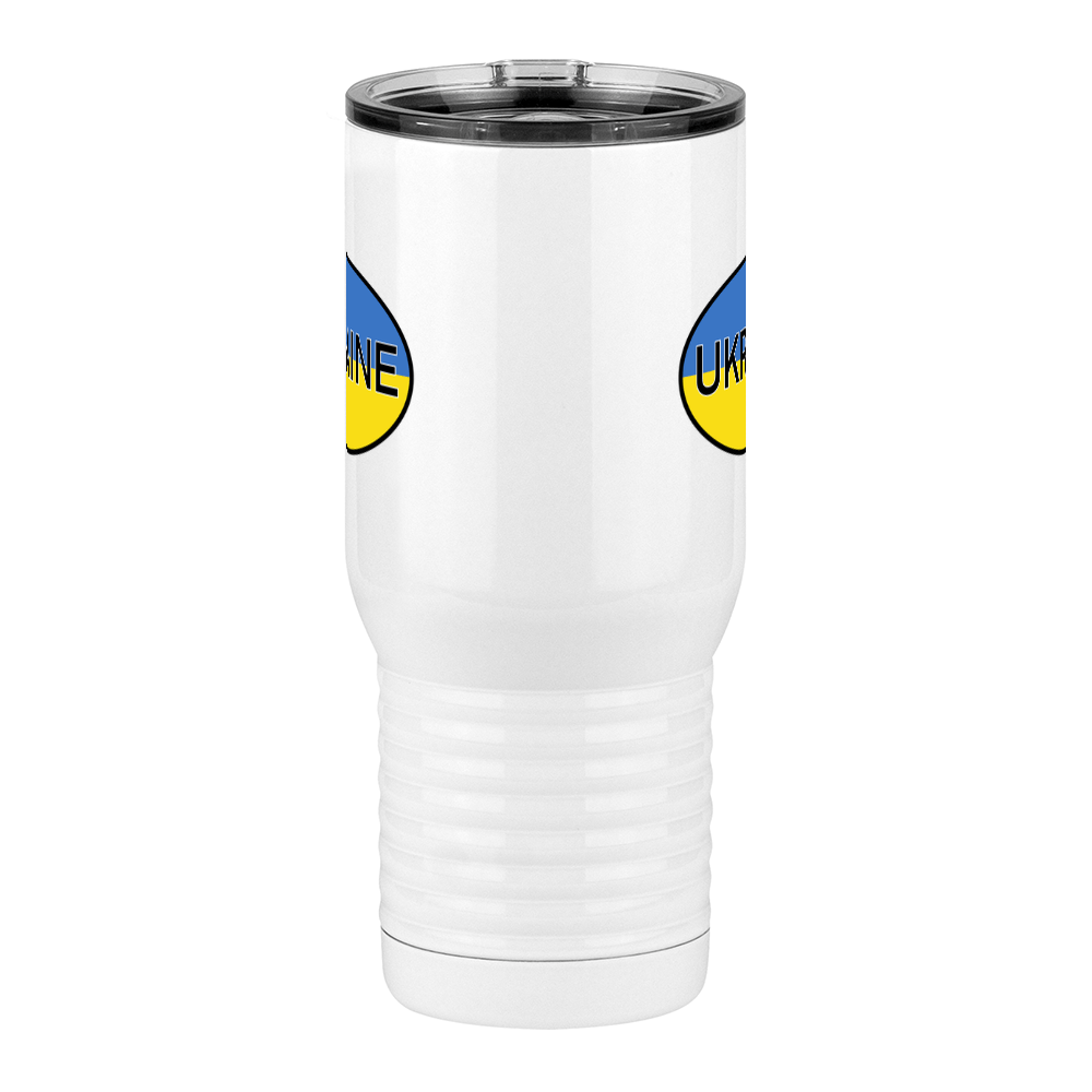 Euro Oval Travel Coffee Mug Tumbler with Handle (20 oz) - Ukraine - Front View