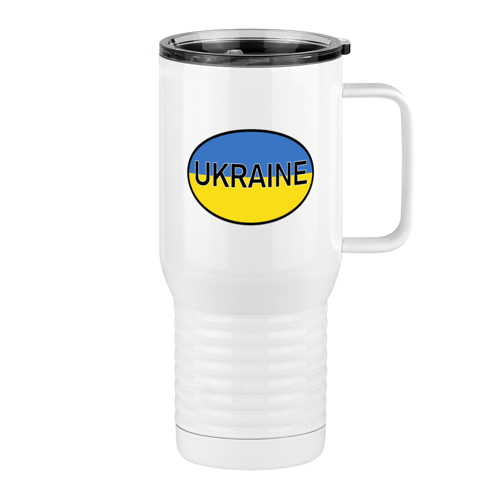 Euro Oval Travel Coffee Mug Tumbler with Handle (20 oz) - Ukraine - Right View