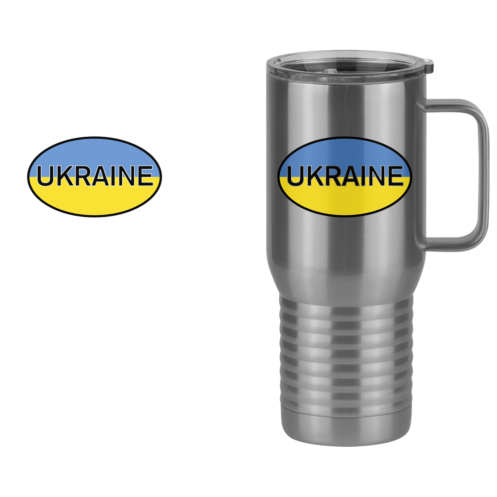 Euro Oval Travel Coffee Mug Tumbler with Handle (20 oz) - Ukraine - Design View