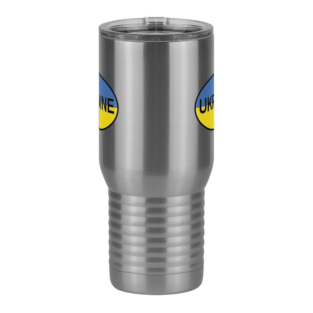 Euro Oval Travel Coffee Mug Tumbler with Handle (20 oz) - Ukraine - Front View