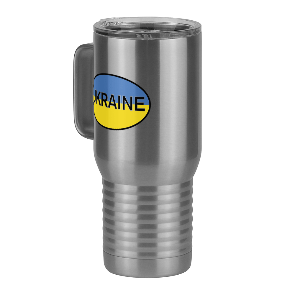 Euro Oval Travel Coffee Mug Tumbler with Handle (20 oz) - Ukraine - Front Left View