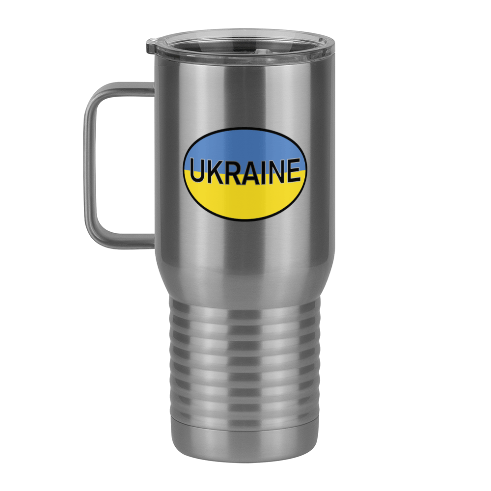 Euro Oval Travel Coffee Mug Tumbler with Handle (20 oz) - Ukraine - Left View