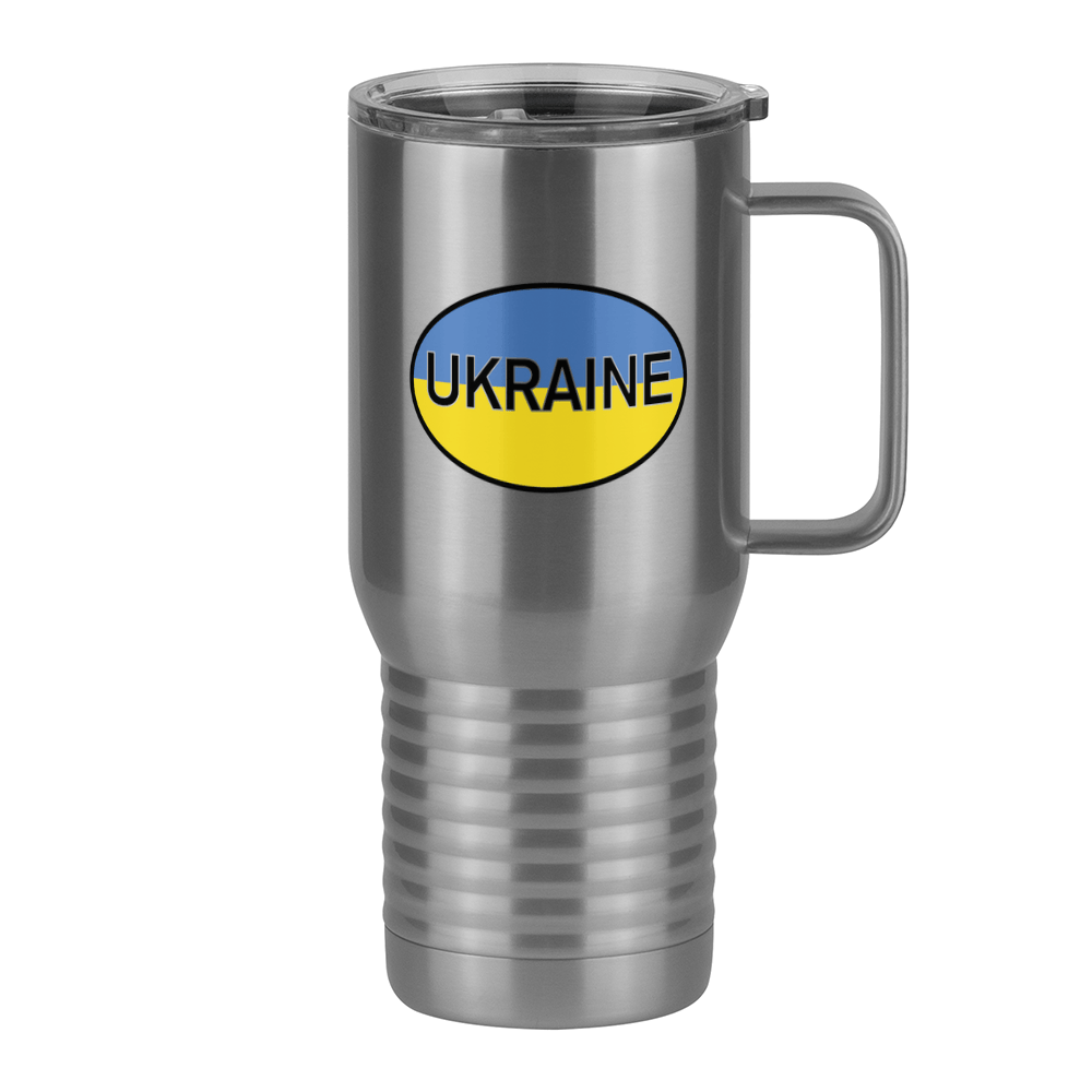 Euro Oval Travel Coffee Mug Tumbler with Handle (20 oz) - Ukraine - Right View