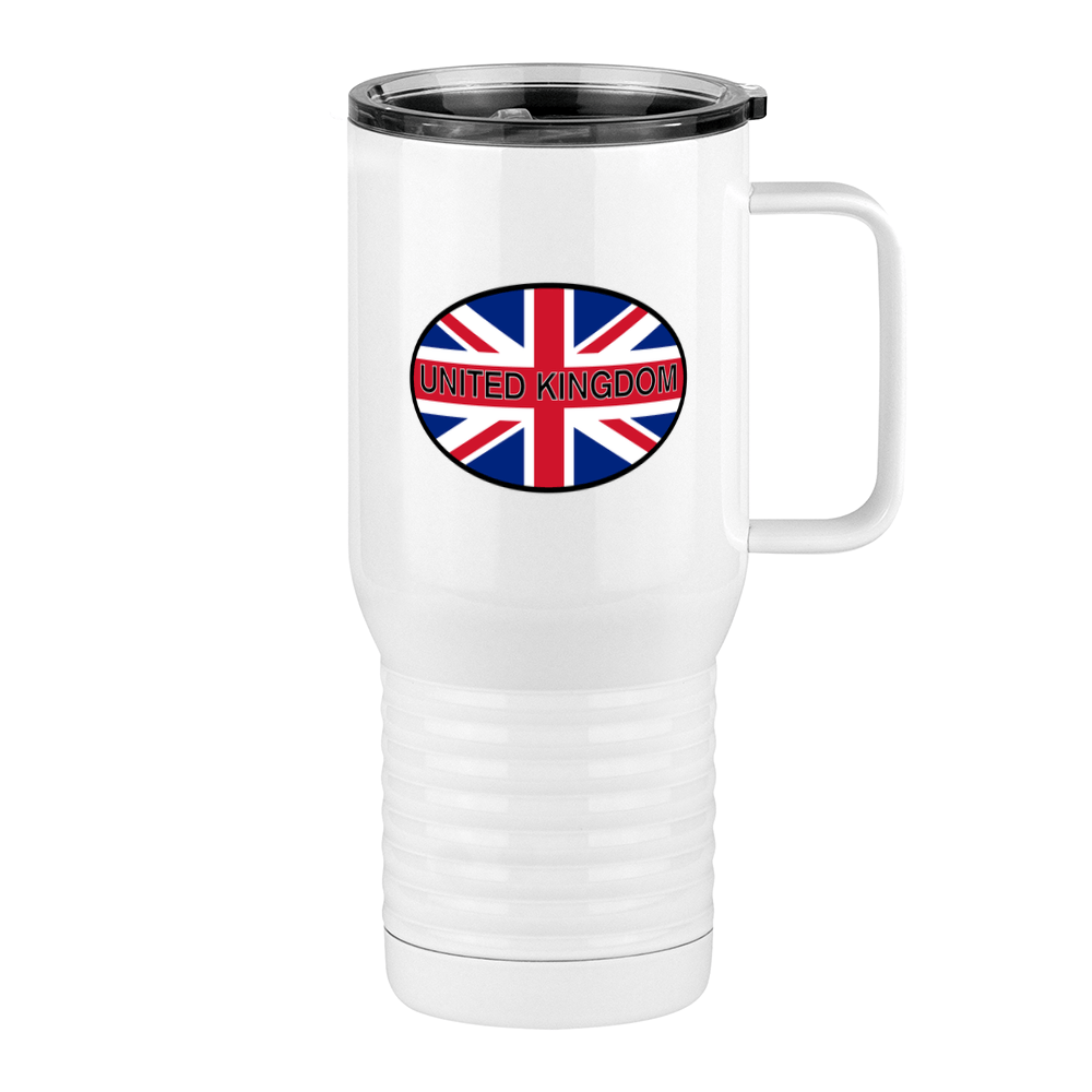 Euro Oval Travel Coffee Mug Tumbler with Handle (20 oz) - United Kingdom - Right View