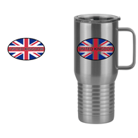 Thumbnail for Euro Oval Travel Coffee Mug Tumbler with Handle (20 oz) - United Kingdom - Design View