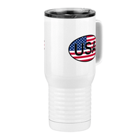 Thumbnail for Euro Oval Travel Coffee Mug Tumbler with Handle (20 oz) - USA - Front Right View