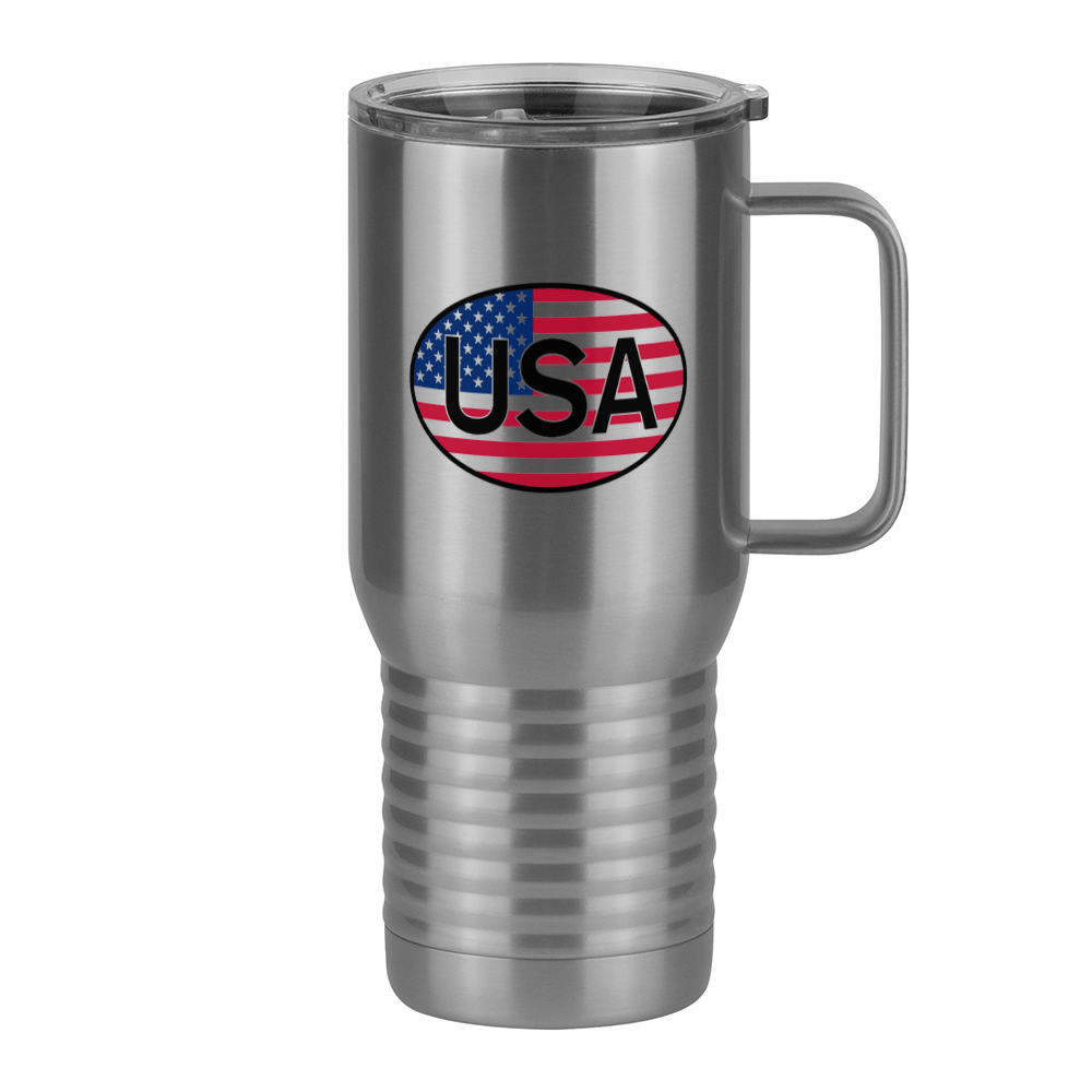 Euro Oval Travel Coffee Mug Tumbler with Handle (20 oz) - USA - Right View