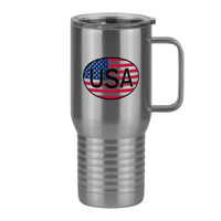 Thumbnail for Euro Oval Travel Coffee Mug Tumbler with Handle (20 oz) - USA - Right View