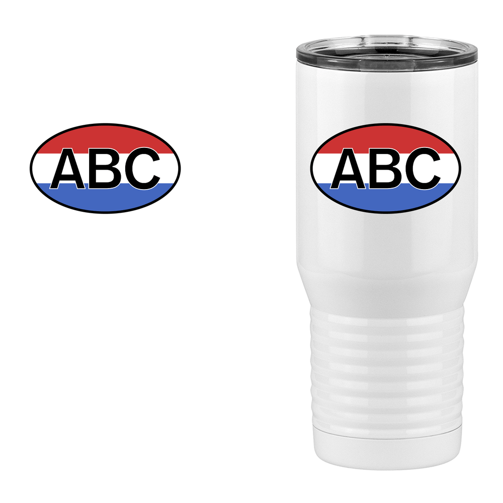 Personalized Euro Oval Tall Travel Tumbler (20 oz) - Horizontal Stripes - Design View