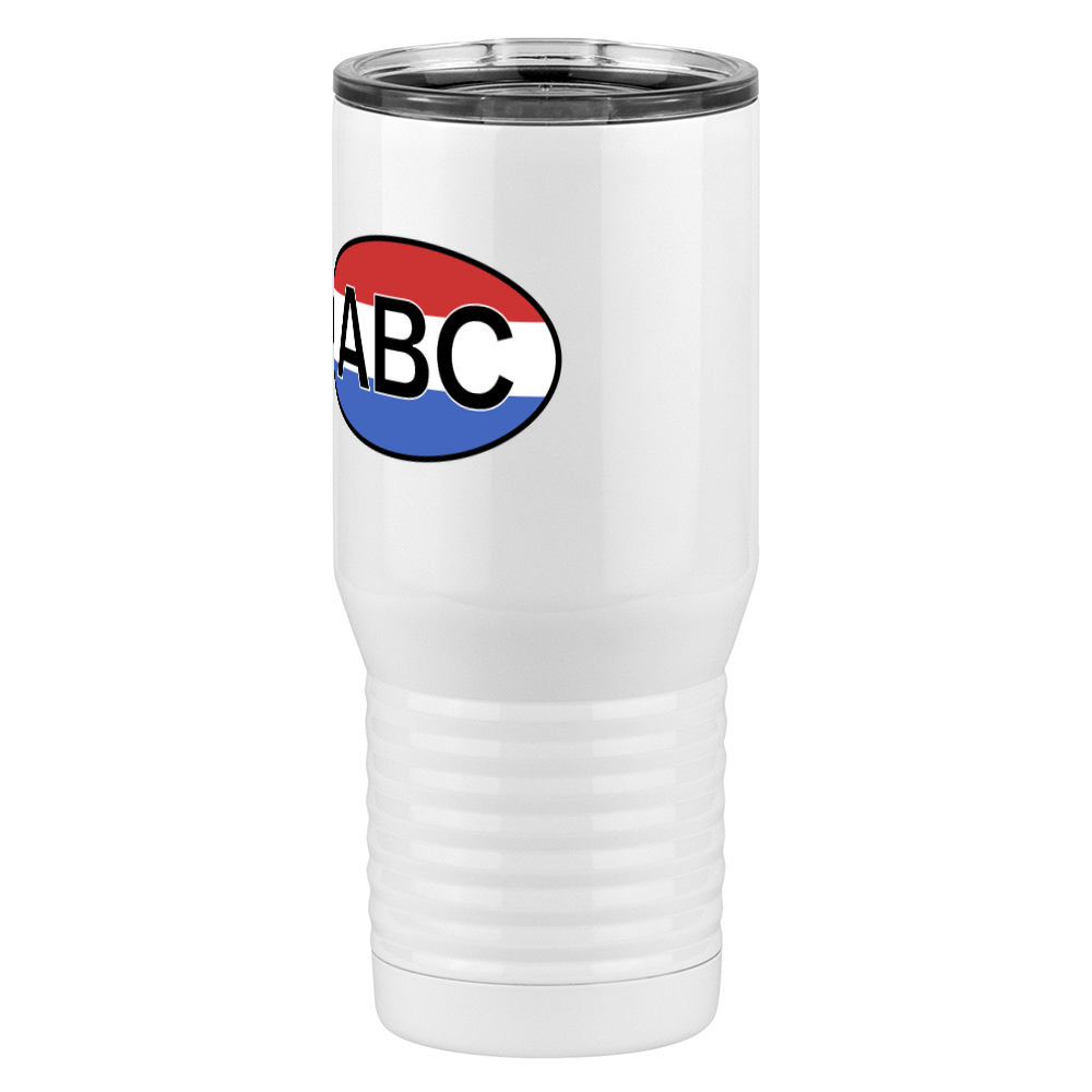 Personalized Euro Oval Tall Travel Tumbler (20 oz) - Horizontal Stripes - Front Left View