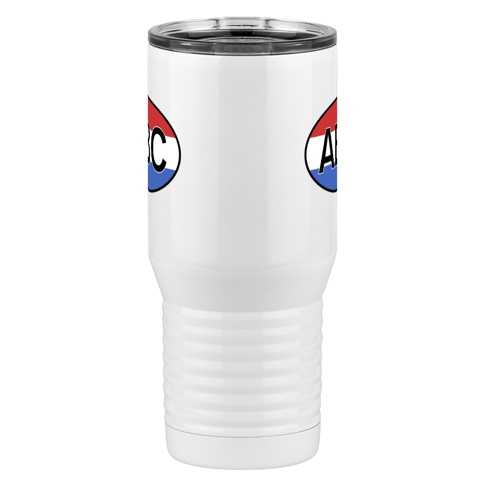 Personalized Euro Oval Tall Travel Tumbler (20 oz) - Horizontal Stripes - Front View