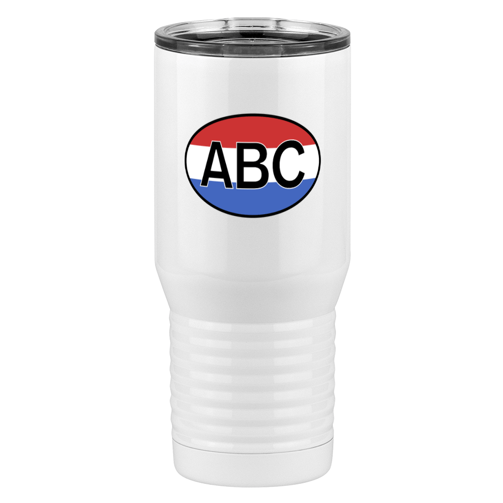 Personalized Euro Oval Tall Travel Tumbler (20 oz) - Horizontal Stripes - Right View