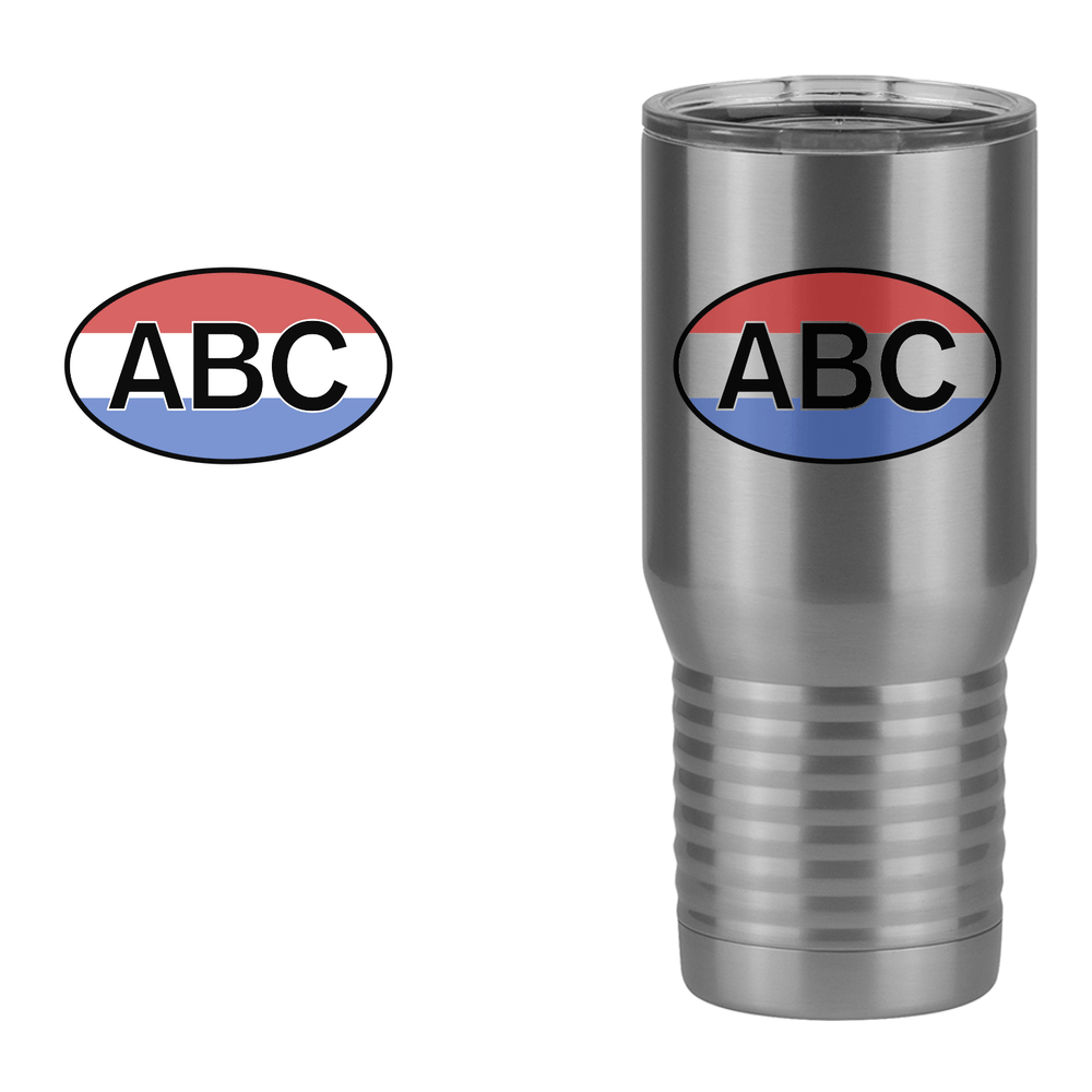 Personalized Euro Oval Tall Travel Tumbler (20 oz) - Horizontal Stripes - Design View