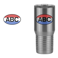 Thumbnail for Personalized Euro Oval Tall Travel Tumbler (20 oz) - Horizontal Stripes - Design View