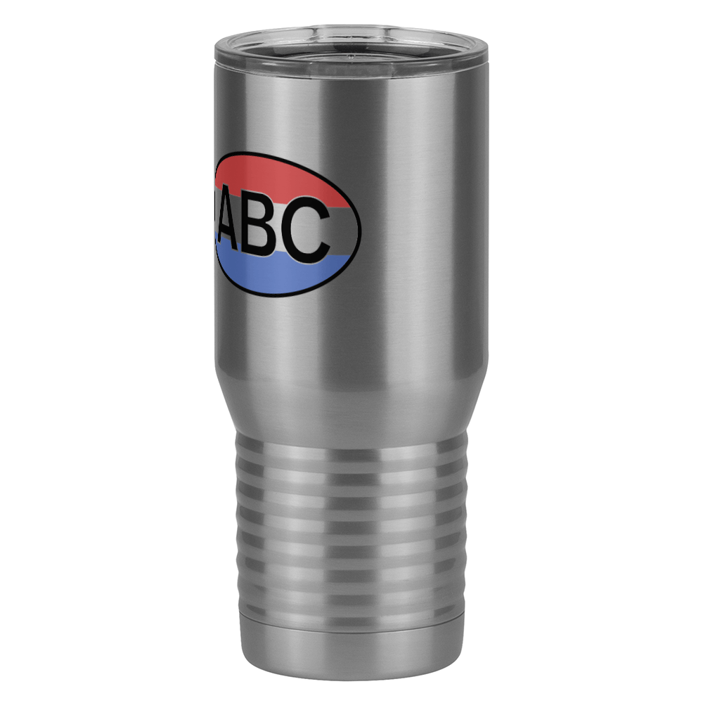 Personalized Euro Oval Tall Travel Tumbler (20 oz) - Horizontal Stripes - Front Left View