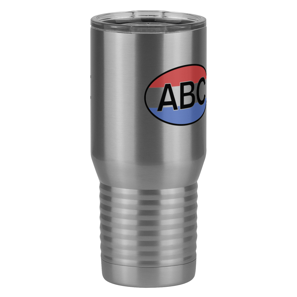 Personalized Euro Oval Tall Travel Tumbler (20 oz) - Horizontal Stripes - Front Right View