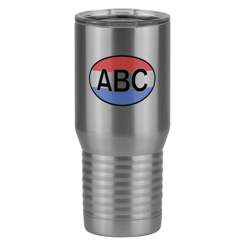 Personalized Euro Oval Tall Travel Tumbler (20 oz) - Horizontal Stripes - Left View