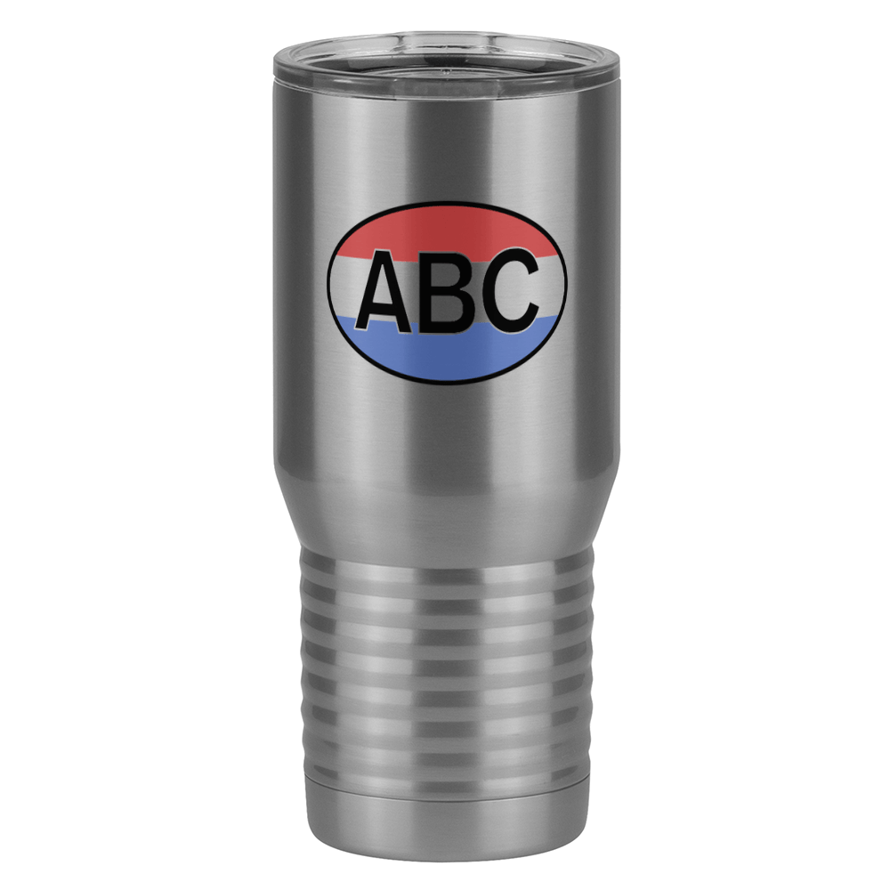 Personalized Euro Oval Tall Travel Tumbler (20 oz) - Horizontal Stripes - Right View