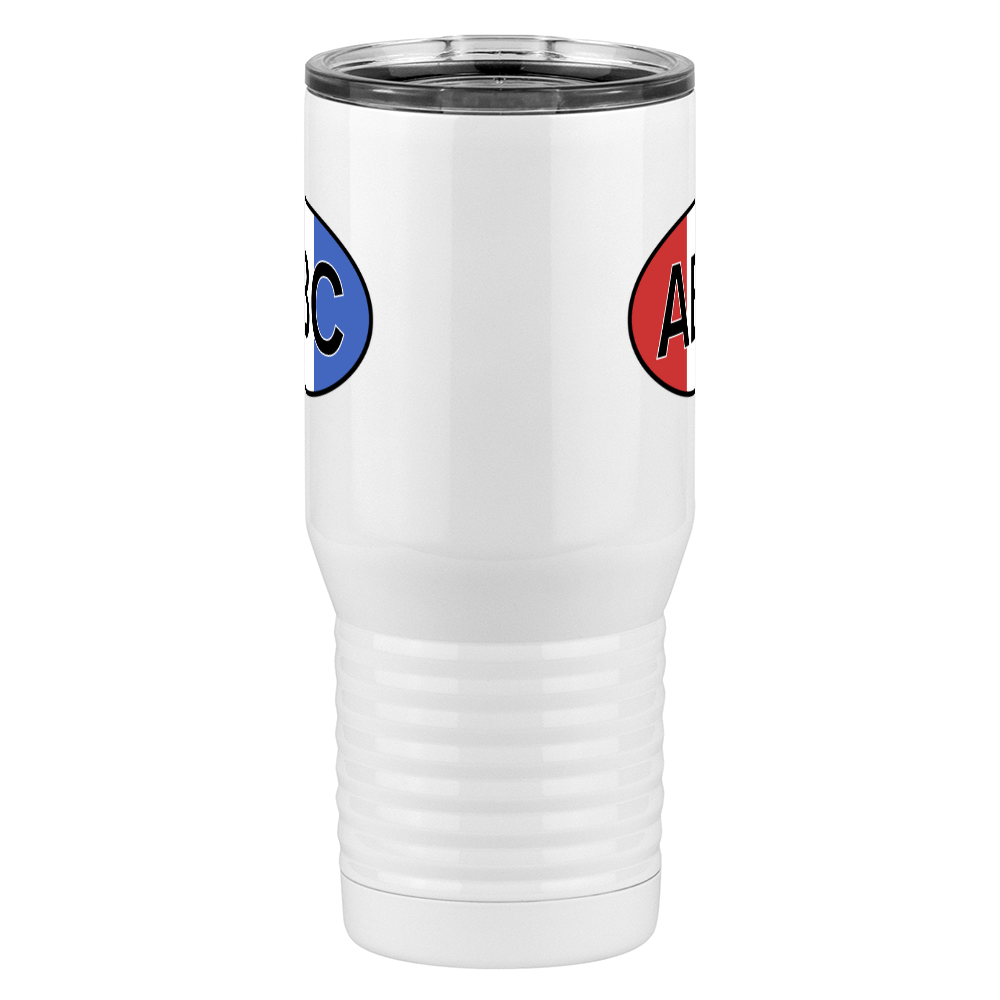 Personalized Euro Oval Tall Travel Tumbler (20 oz) - Vertical Stripes - Front View