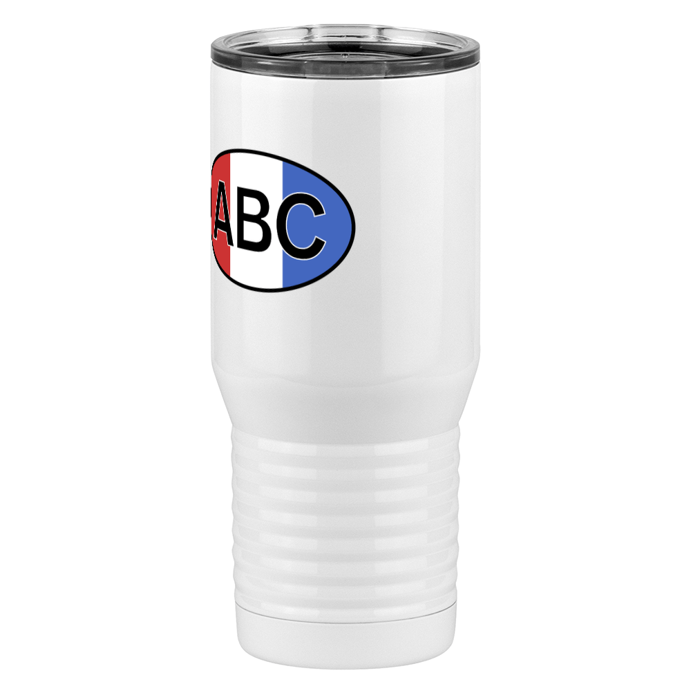 Personalized Euro Oval Tall Travel Tumbler (20 oz) - Vertical Stripes - Front Left View