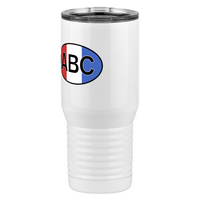 Thumbnail for Personalized Euro Oval Tall Travel Tumbler (20 oz) - Vertical Stripes - Front Left View
