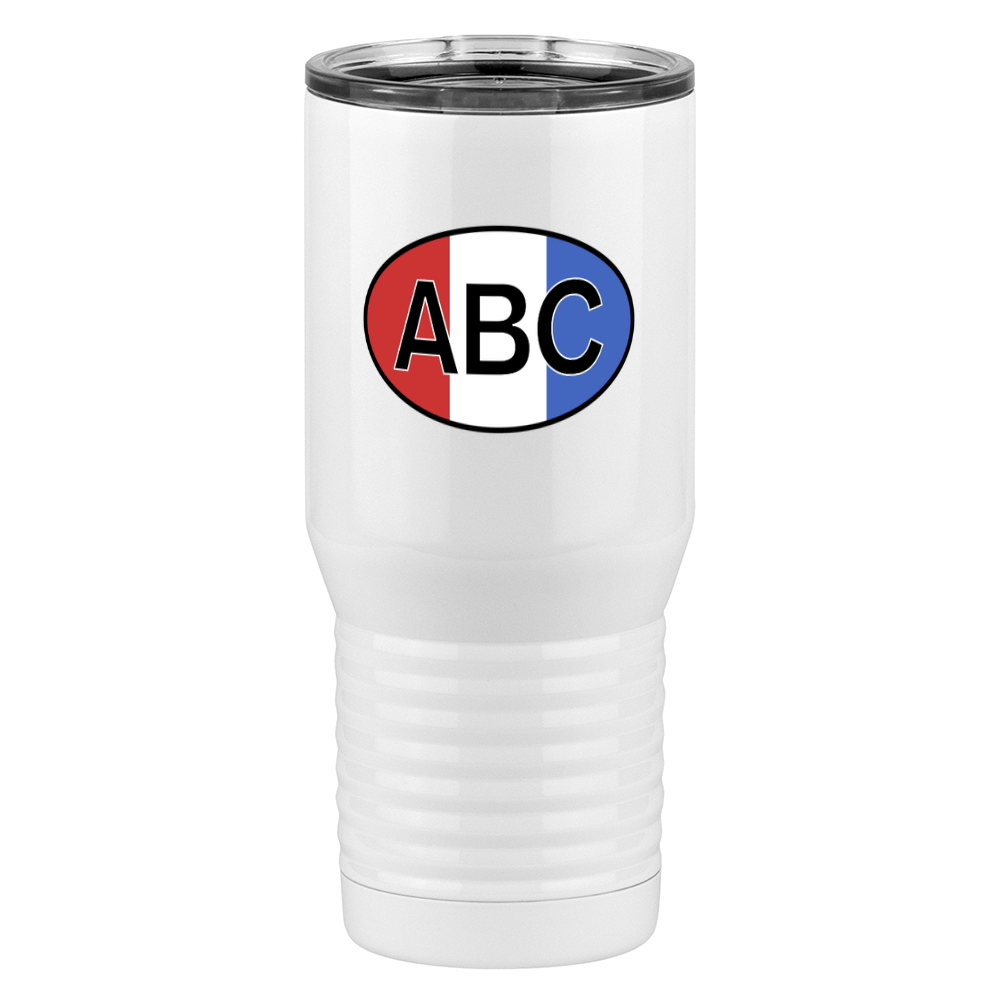 Personalized Euro Oval Tall Travel Tumbler (20 oz) - Vertical Stripes - Left View