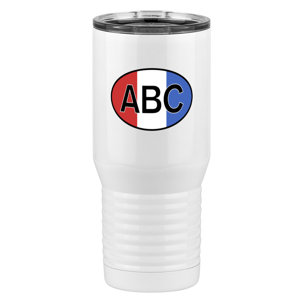 Personalized Euro Oval Tall Travel Tumbler (20 oz) - Vertical Stripes - Right View