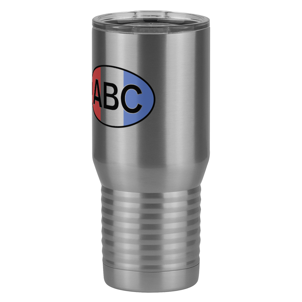 Personalized Euro Oval Tall Travel Tumbler (20 oz) - Vertical Stripes - Front Left View
